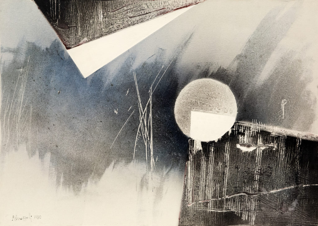 Da "L'infinito" di Leopardi, 1980, tecnica mista su tela, 70x100 cm